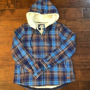 L.L. Bean Blue and Brown Plaid Hoodie